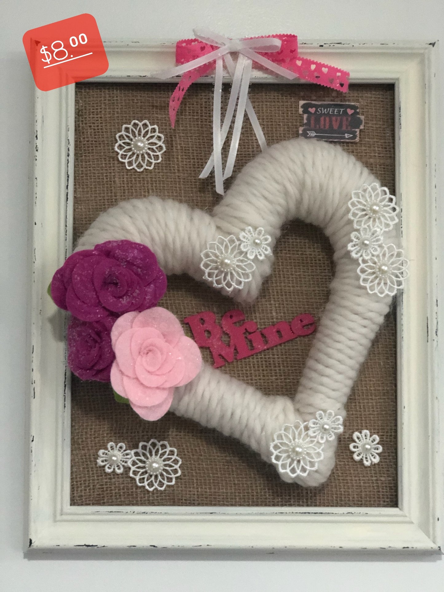 "Be Mine" burlap Frame