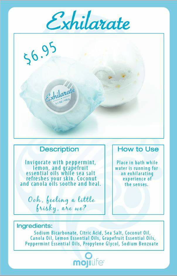 Exhilarate Essential Oil Bath Bomb