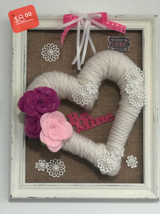 "Be Mine" burlap Frame