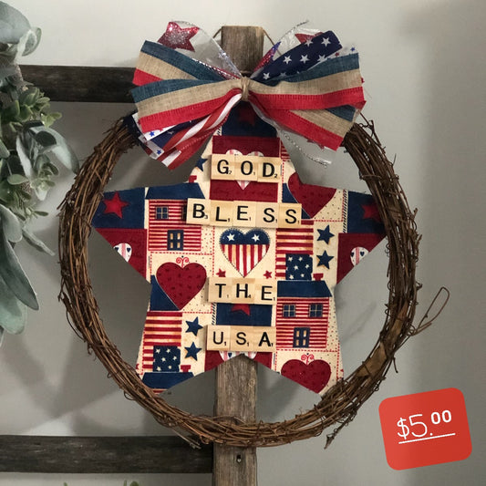 12" Wreath "God Bless The USA"