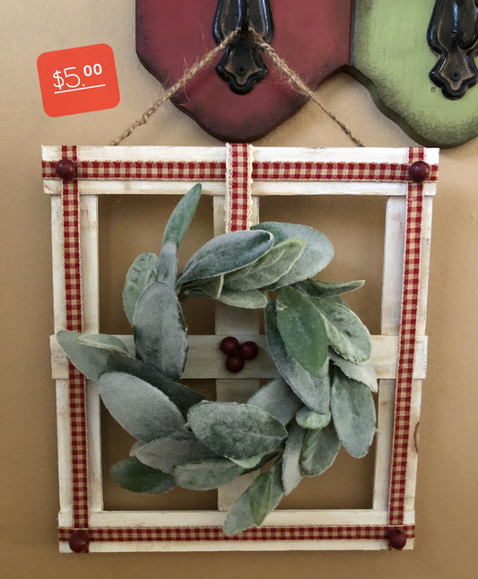 Framed Lambs Ear Wreath
